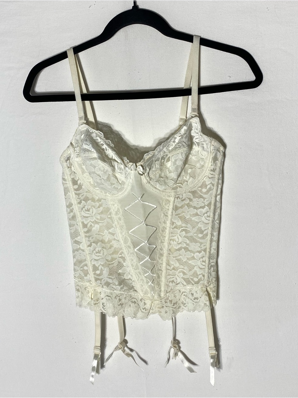 Bodyflirt Cream Lace Bustier Corset Top W Garter Straps S Coquette Sexy